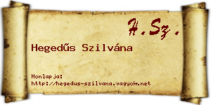 Hegedűs Szilvána névjegykártya